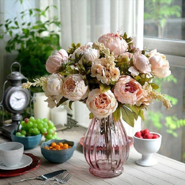 Gambar vas peony yang indah dan indah