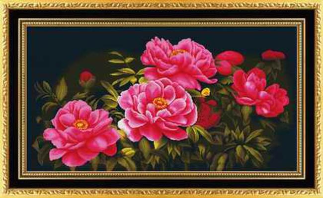 Pictures of beautiful embroidered peony cross