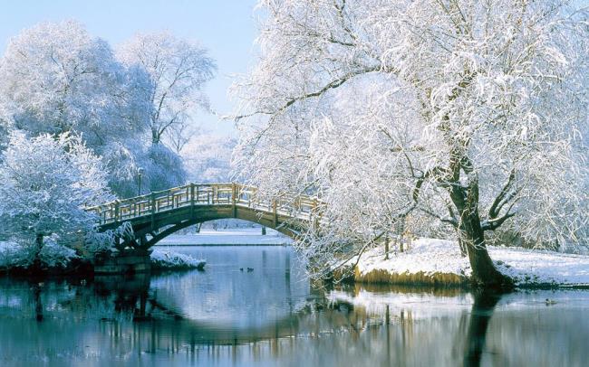Gambar pemandangan musim dingin sebagai wallpaper yang indah
