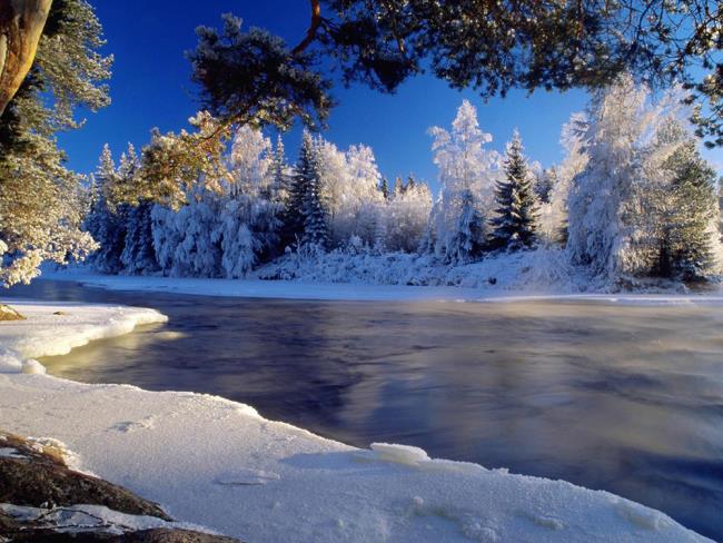 एक सुंदर वॉलपेपर के रूप में शीतकालीन परिदृश्य चित्र