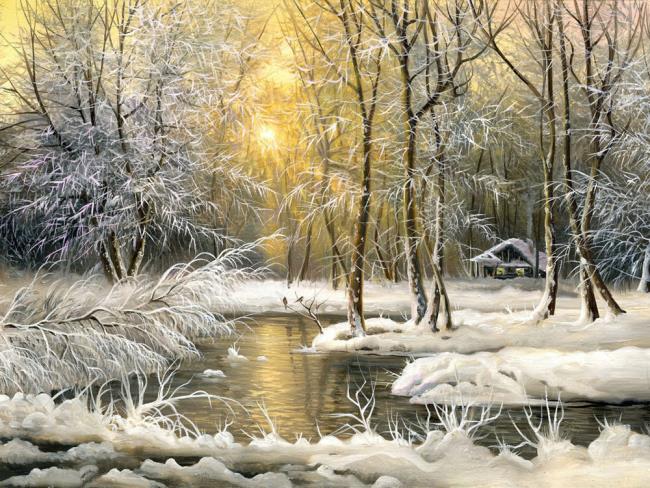 Winter landscape images as a beautiful wallpaper