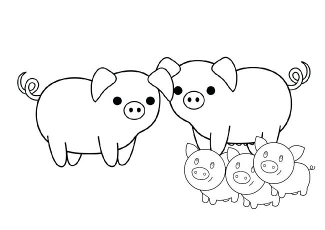 Collection of the most beautiful pig coloring pictures