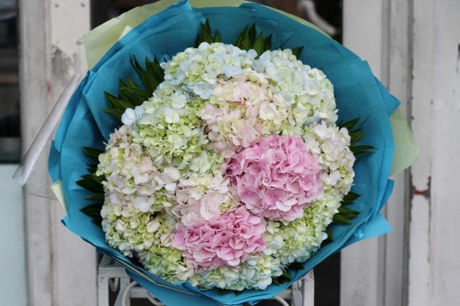 Belles photos de beaux bouquets de mariage d'hortensias
