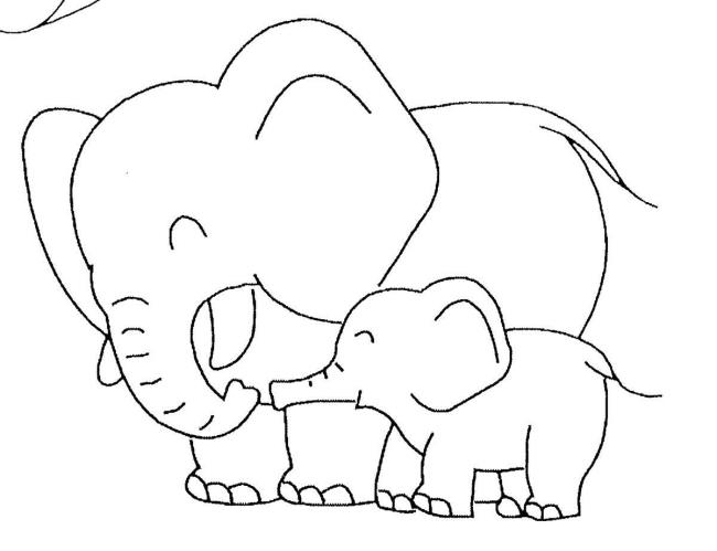 Collection of the most beautiful elephant coloring pictures