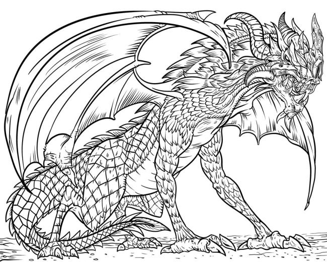 Collection of the most beautiful dragon coloring pictures