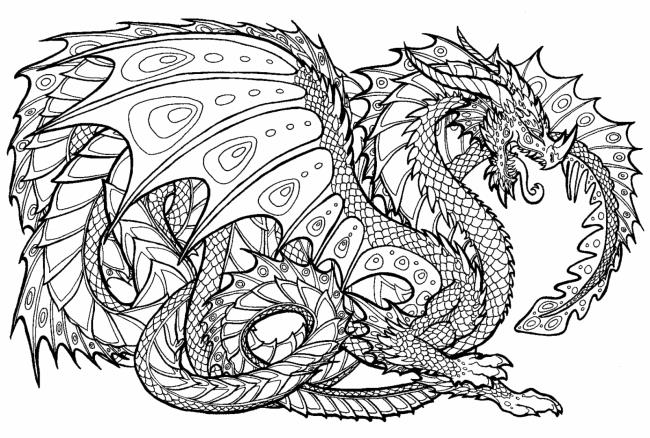 Collection of the most beautiful dragon coloring pictures