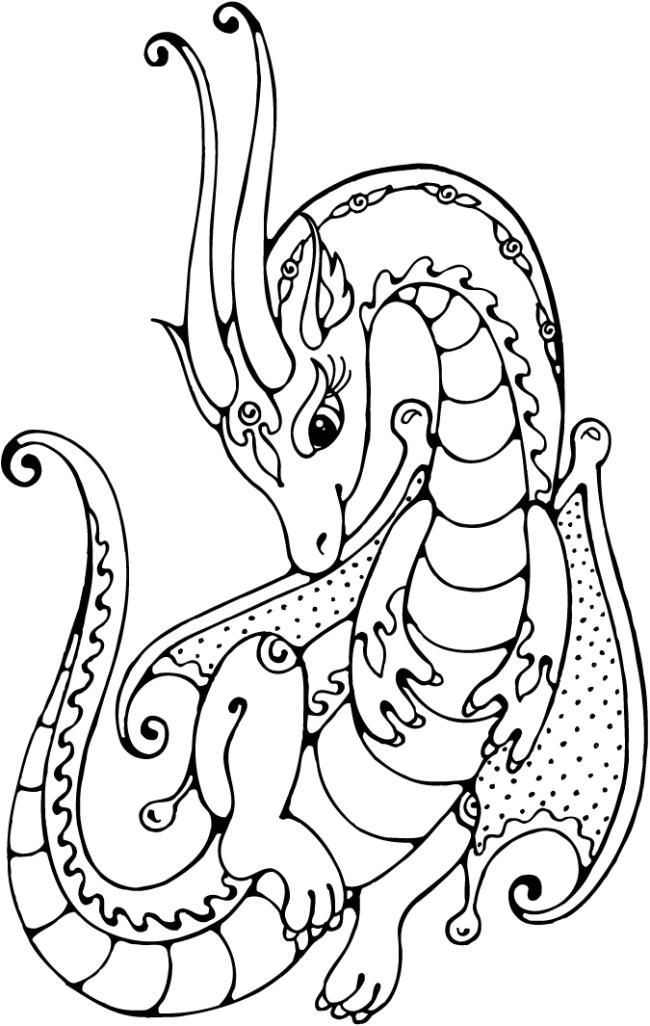 Collection of the most beautiful dragon coloring pictures