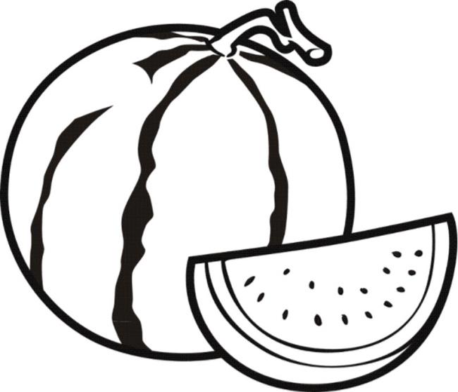 Collection of watermelon coloring pictures for babies to practice coloring