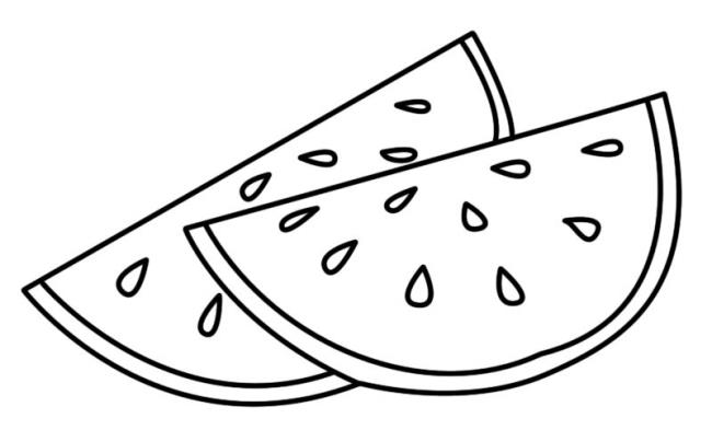 Collection of watermelon coloring pictures for babies to practice coloring