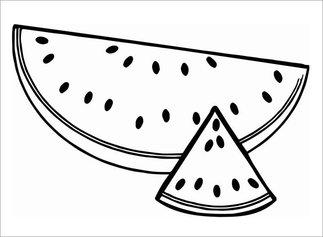 Collection of watermelon coloring pictures for babies to practice coloring