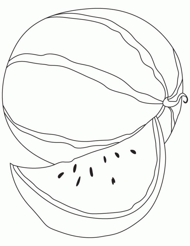 Collection of watermelon coloring pictures for babies to practice coloring