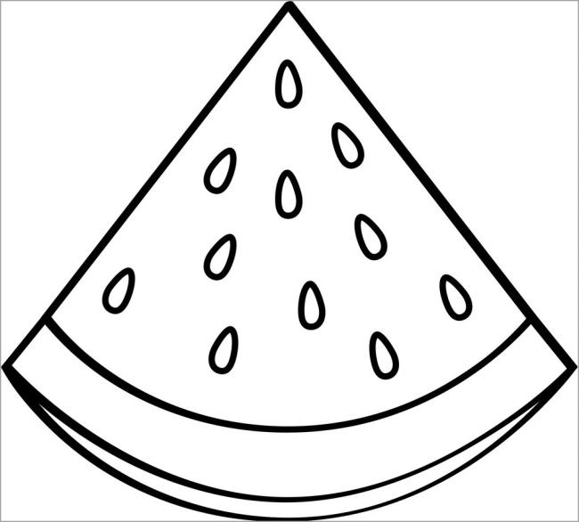 Collection of watermelon coloring pictures for babies to practice coloring