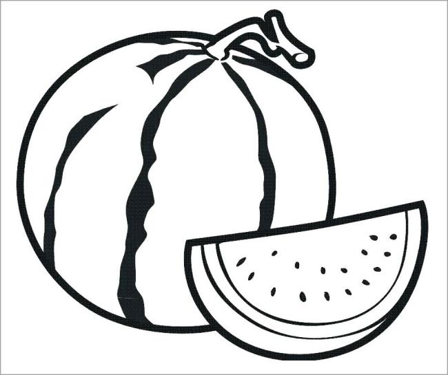 Collection of watermelon coloring pictures for babies to practice coloring