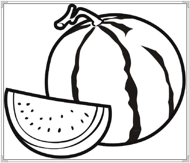 Collection of watermelon coloring pictures for babies to practice coloring