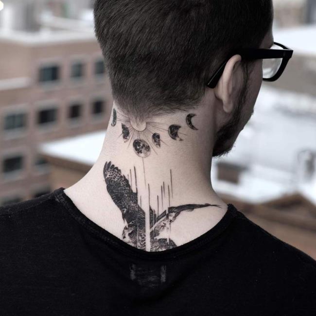 Sugiere 50 diseños únicos y únicos de tatuajes de cuello para hombres