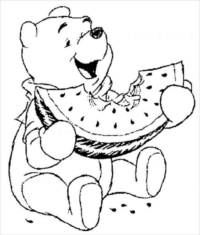 Collection of watermelon coloring pictures for babies to practice coloring