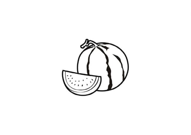 Collection of watermelon coloring pictures for babies to practice coloring