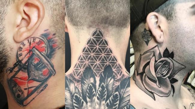 Suggerendo 50 disegni unici e unici di tatuaggi sul collo da uomo