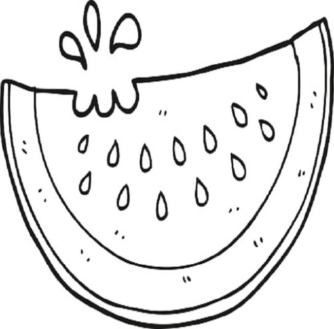 Collection of watermelon coloring pictures for babies to practice coloring