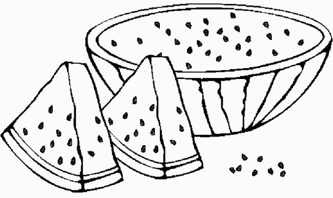 Collection of watermelon coloring pictures for babies to practice coloring