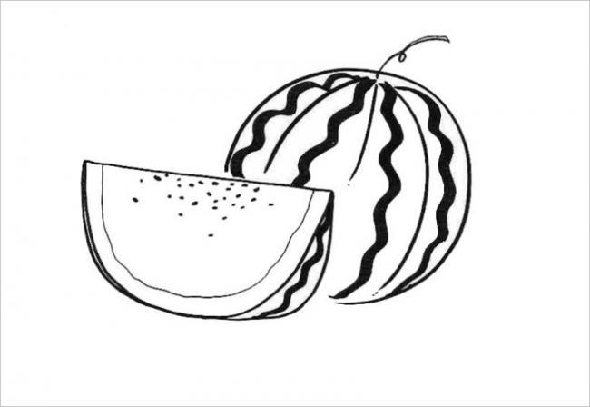 Collection of watermelon coloring pictures for babies to practice coloring