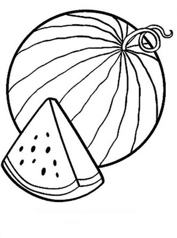 Collection of watermelon coloring pictures for babies to practice coloring