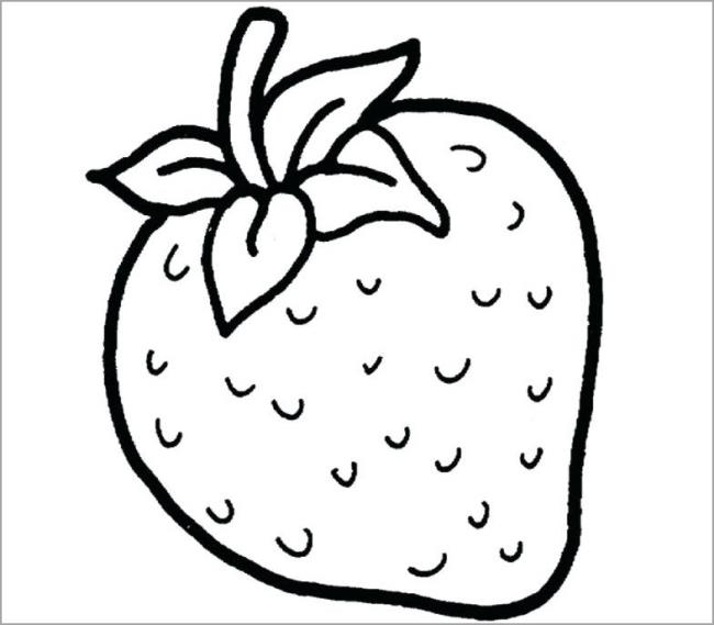 Collection of strawberries coloring pictures for toddlers to practice coloring