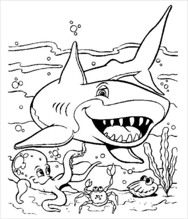 Collection of beautiful shark coloring pictures