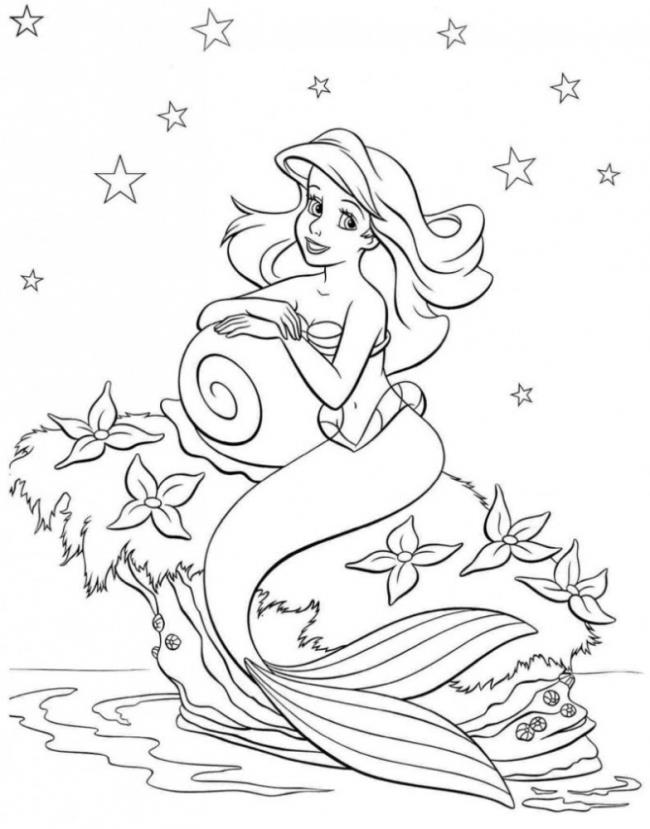 Collection of beautiful mermaid coloring pictures