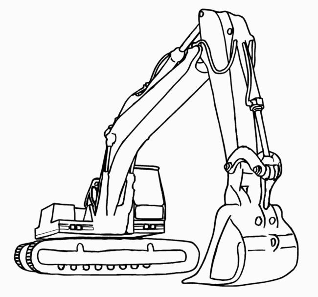 Collection of the best excavator coloring pictures for kids