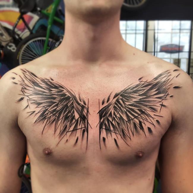 Koleksi pola tato sayap malaikat yang sangat panas