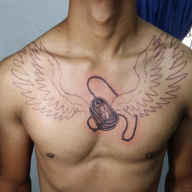 非常に熱い天使の翼のタトゥーパターンのコレクション