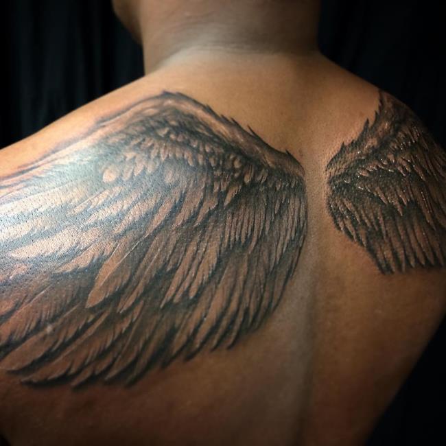 Koleksi corak tatu sayap malaikat yang sangat panas