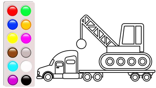 最漂亮的兒童繪畫彩繪起重機的總結