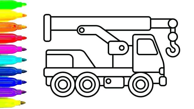 最漂亮的兒童繪畫彩繪起重機的總結