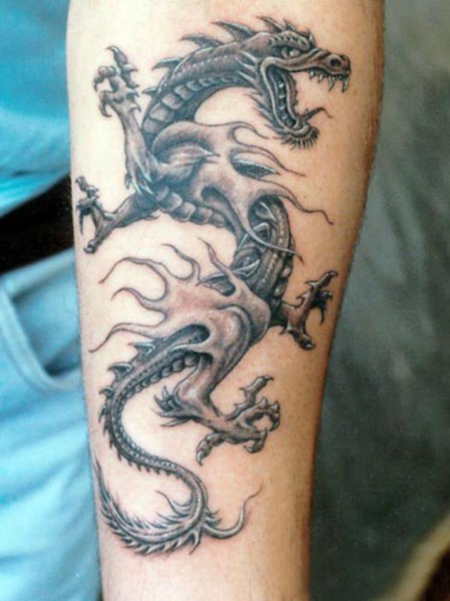 Verzameling van 50 draken tattoo patronen op de arm