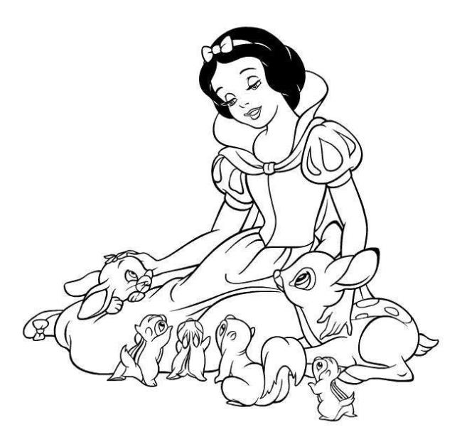 Résumé de l'image peinte princesse blanche neige