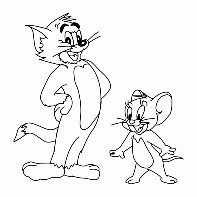 Koleksi gambar mewarnai paling indah Tom and Jerry untuk anak-anak