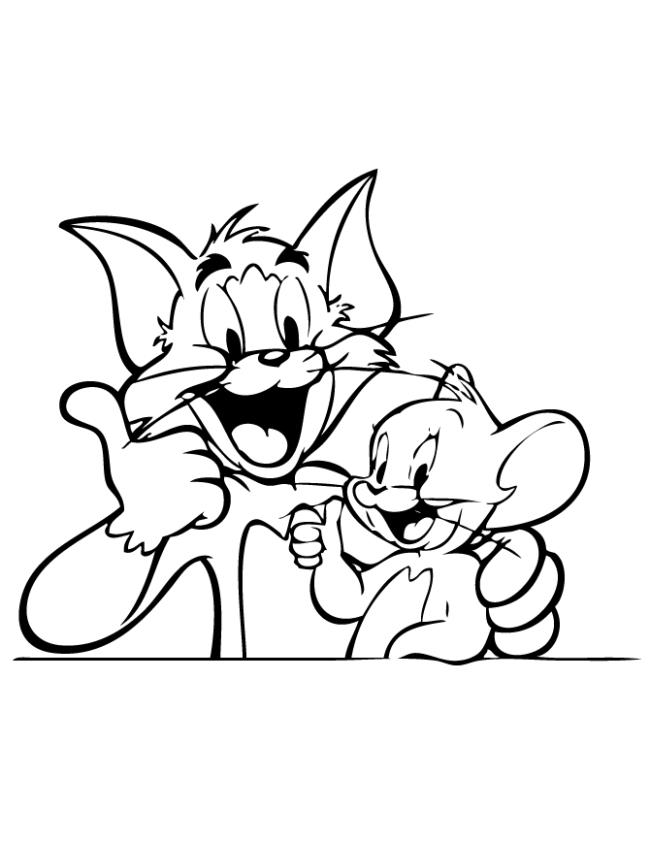 Colecția celor mai frumoase imagini de colorat Tom și Jerry pentru copii