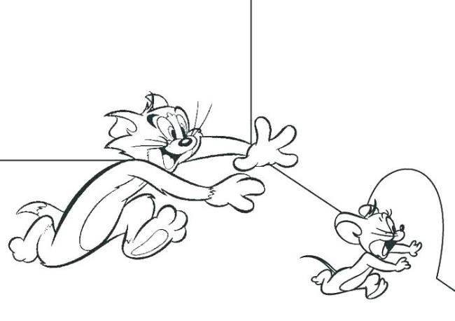 Colecția celor mai frumoase imagini de colorat Tom și Jerry pentru copii