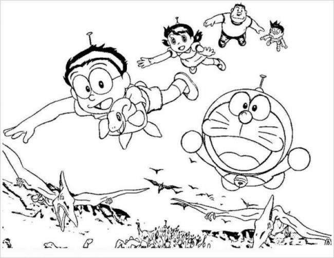 Colección de los más bellos dibujos de Nobita para colorear