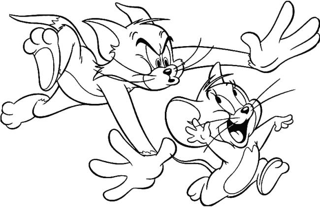 Koleksi gambar mewarnai paling indah Tom and Jerry untuk anak-anak