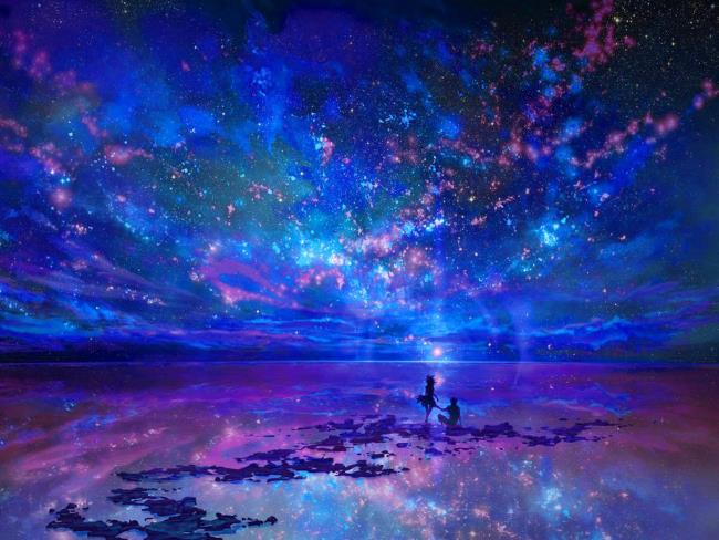 Sintesis galaksi anime landskap yang paling indah