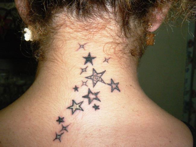 Coleção de padrões de tatuagem pequena estrela bonitinha