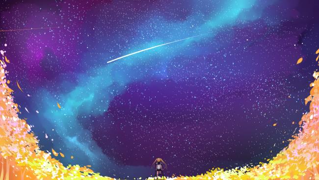 Synthese der schönsten Landschafts-Anime-Galaxie