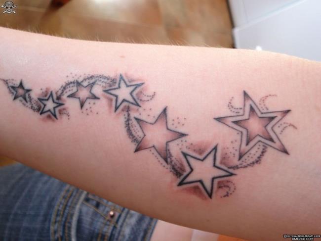 Koleksi pola tato bintang kecil yang lucu