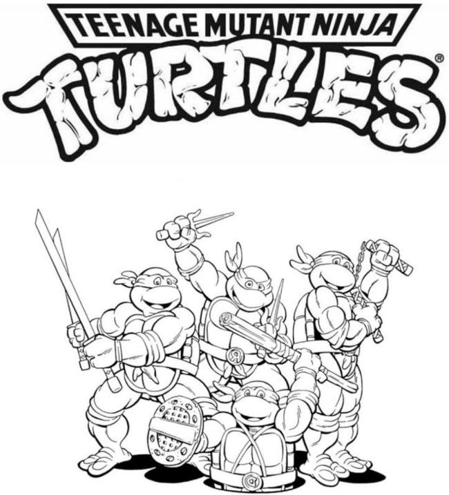 Sammlung von super süßen Ninja Turtle Malvorlagen für Kinder