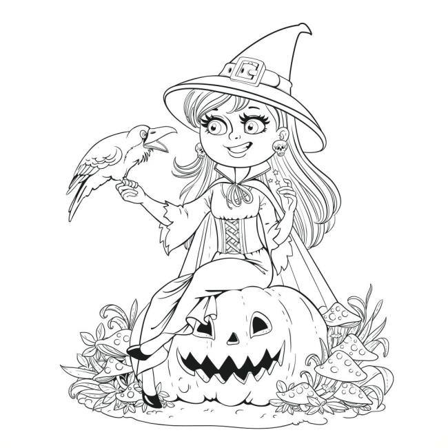 Collection of Halloween coloring pages for kids
