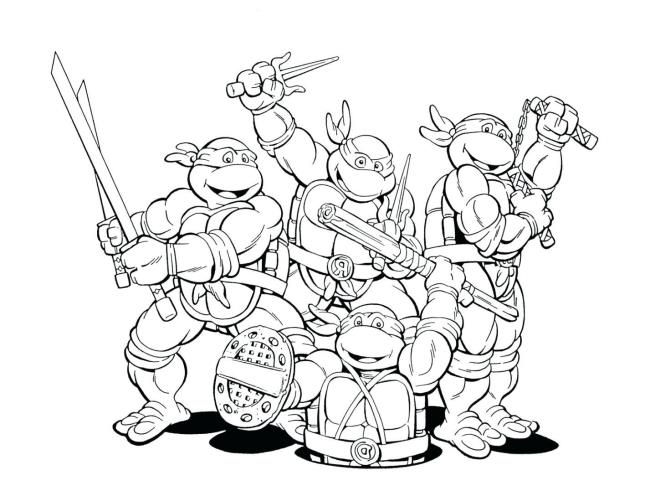 Coleção de tartarugas Ninja super fofas para colorir fotos para crianças
