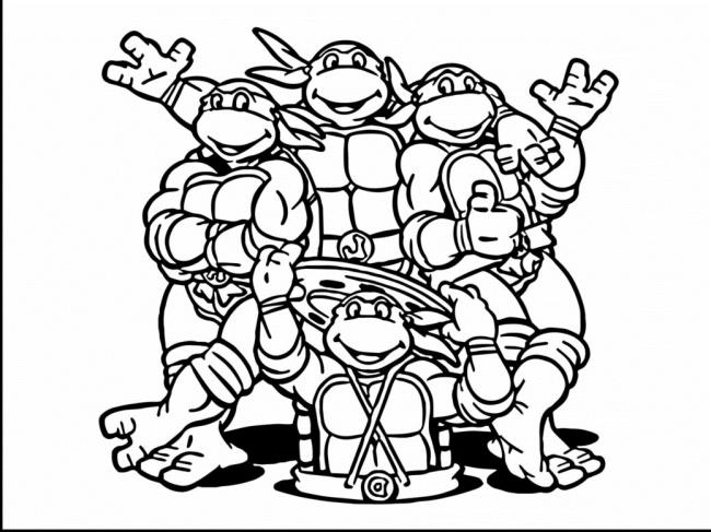 Kolekcja super ślicznych żółwi Ninja do kolorowania dla dzieci